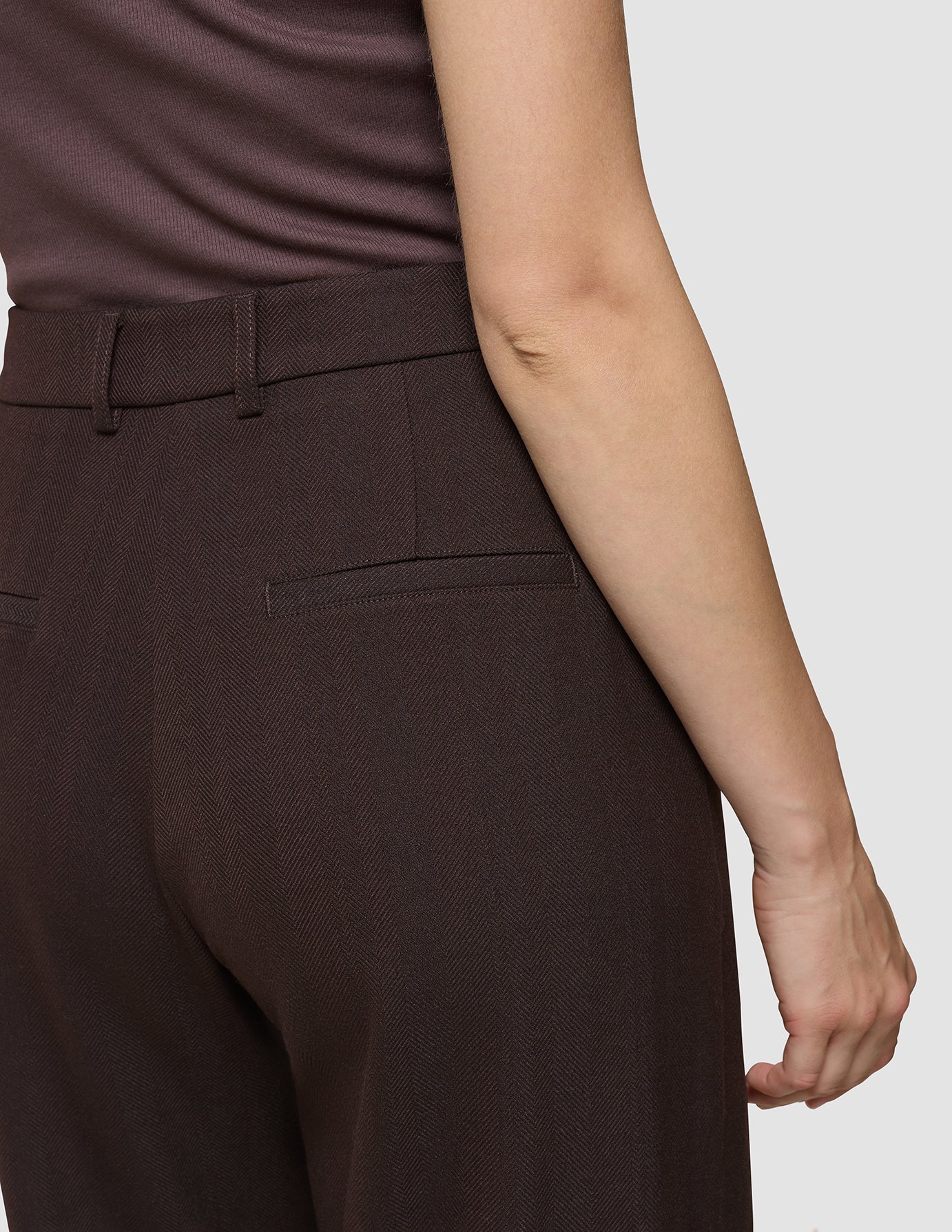 Women's Serene Pants Wide Chocolate Herringbone